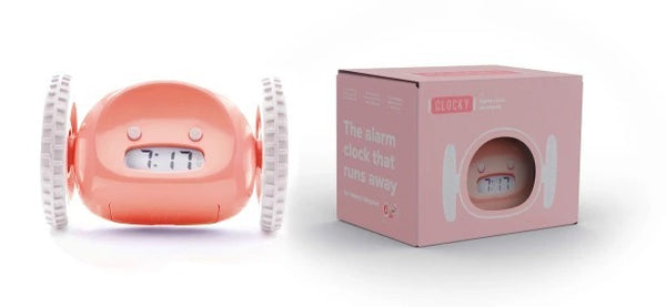Pink Clocky® Alarm Clock On Wheels