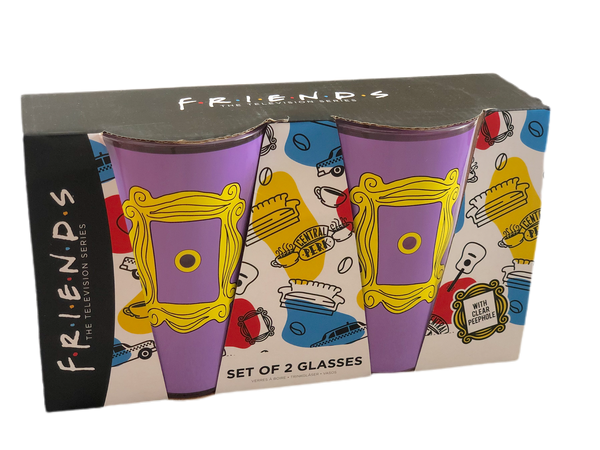 Friends TV Show - Set of 2 Glasses with clear peephole!