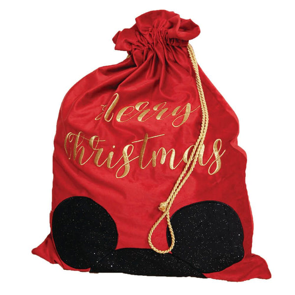 Mickey Christmas: Velvet Gift Sack Merry Christmas