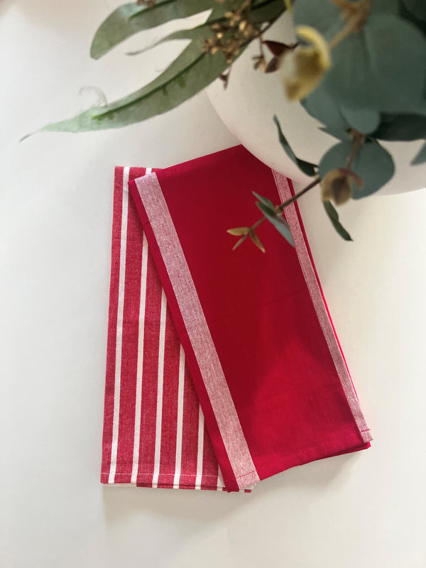 Ferry Red Tea Towel Set of 2